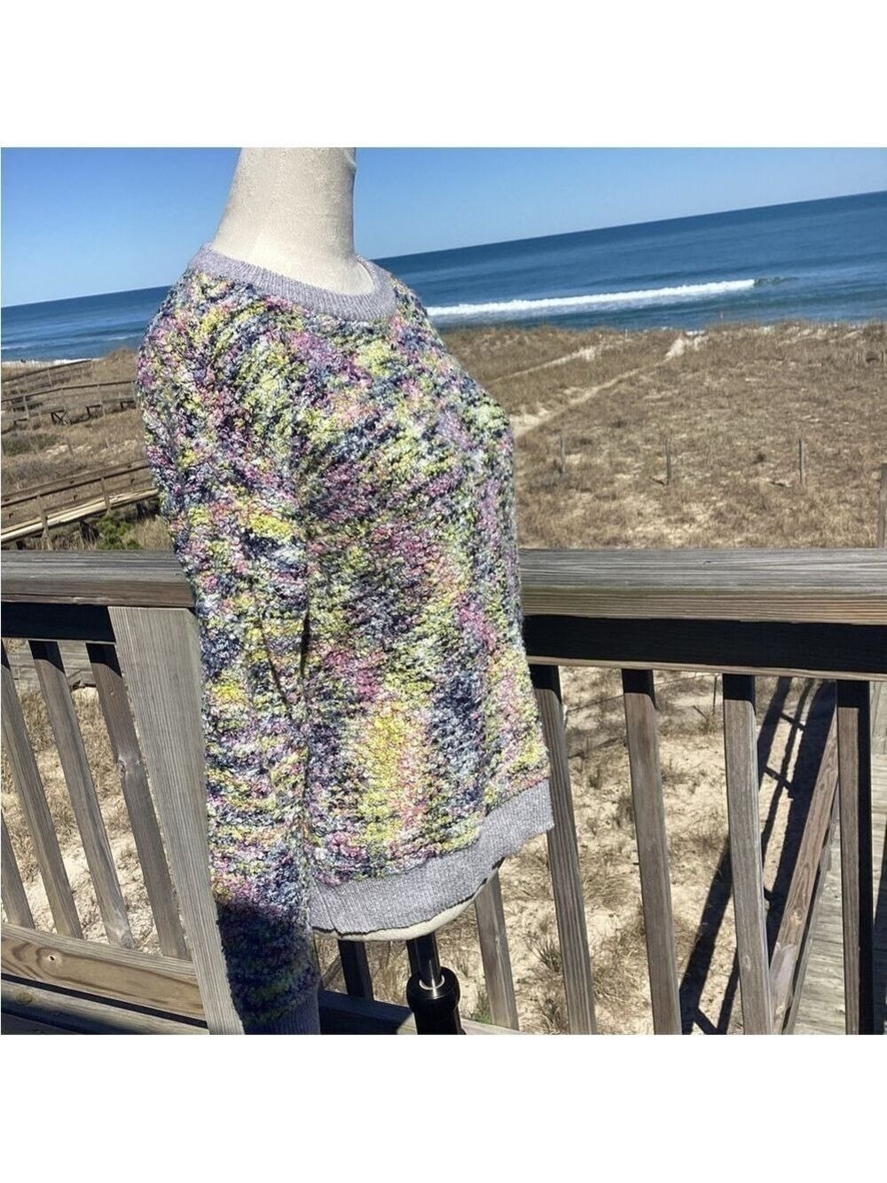 CeCe Purple and Pink Crew Neck Sweater - Picture 2 of 10